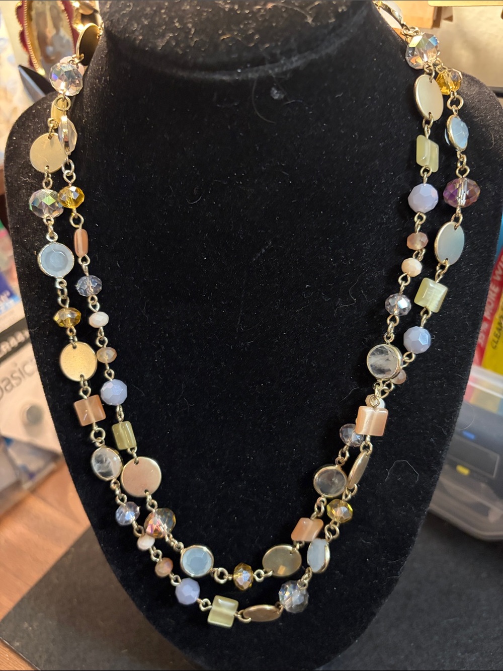 LOFT Multi-Tone Pastel Beaded Layered Necklace
